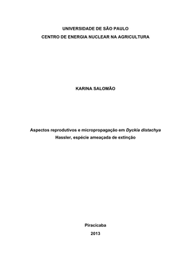 Universidade De São Paulo Centro De Energia Nuclear Na Agricultura