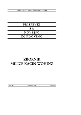 Zbornik Milice Kacin Wohinz