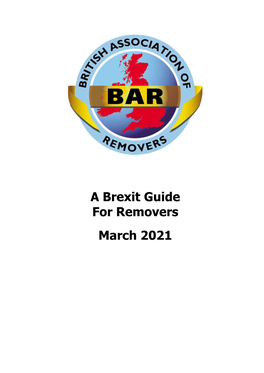 A Brexit Guide for Removers March 2021