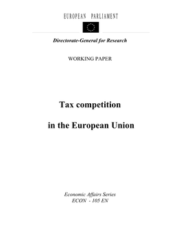 Tax Competition in the European Union