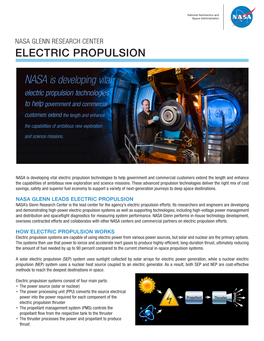 Nasa Glenn Research Center Electric Propulsion