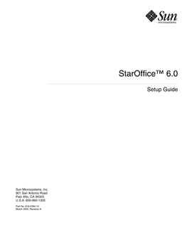 Staroffice 6.0 Software Setup Guide, English