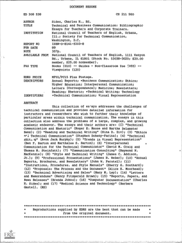 DOCUMENT RESUME ED 308 538 CS 211 960 AUTHOR Sides