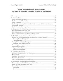 The Use of Oil Revenue in Angola and Its Impact on Human Rights