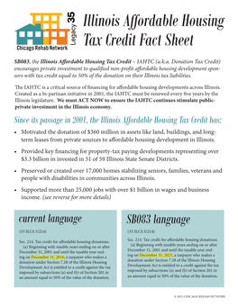 Illinois Affordable Housing Tax Credit Fact Sheet