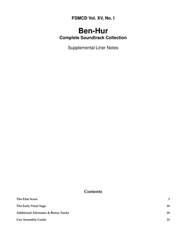 Ben-Hur Complete Soundtrack Collection