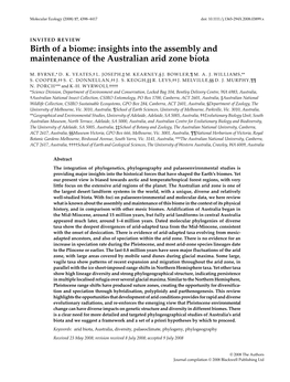 Birth of a Biome: Insights Into the Assembly and Maintenance of the Australian Arid Zone Biota