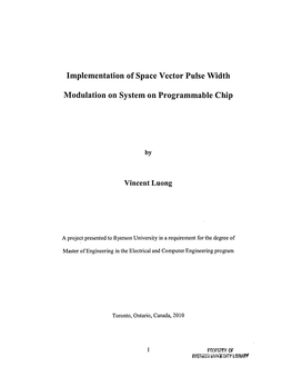 Implementation of Space Vector Pulse Width Modulation on System On