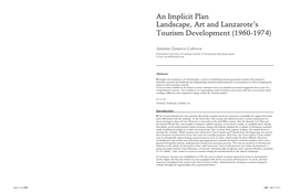 An Implicit Plan Landscape, Art and Lanzarote's Tourism Development