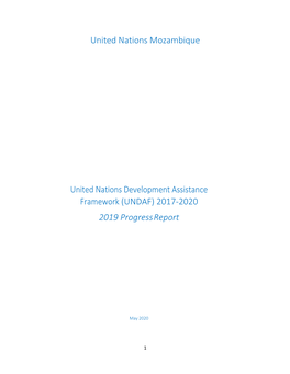 United Nations Development Assistance Framework (UNDAF) 2017-2020 2019 Progress Report