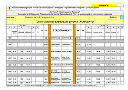 Orario Autolinee Extraurbane BIVONA - AGRIGENTO
