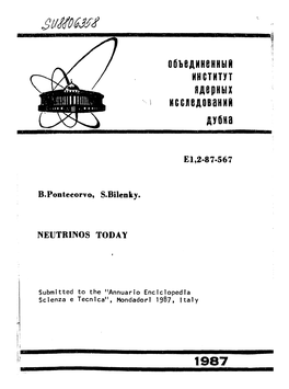 Neutrinos Today