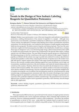 Trends in the Design of New Isobaric Labeling Reagents for Quantitative Proteomics