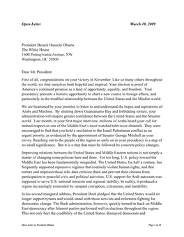 Letter to Pres Obama About Democracy