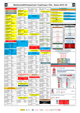 Meisterschaft/Championnat // Cup/Coupe // CHL - Saison 2019 / 20