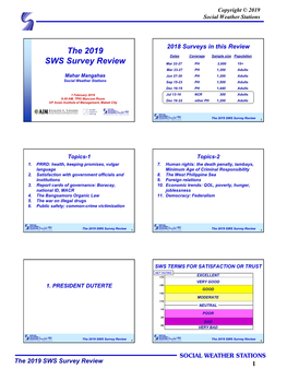 SWS Survey Review