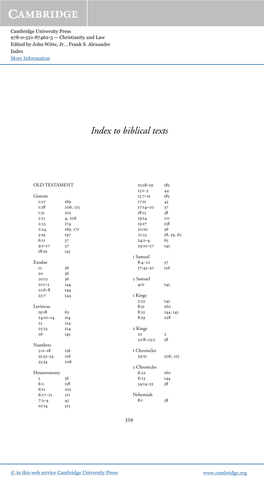 Index to Biblical Texts