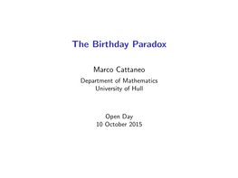 The Birthday Paradox
