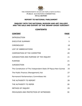 Public Accounts Committee Contents