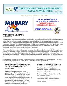 Greater Whittier Area Branch Aauw Newsletter