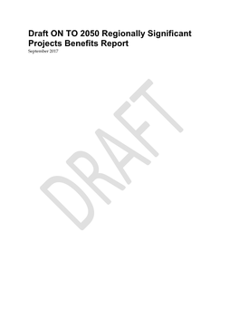 Regionally Significant Projects Benefits Report September 2017