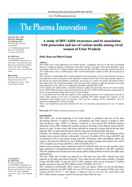 A Study of HIV/AIDS Awareness and Its Association with Possession And