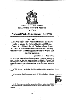 National Parks (Amendment) Act 1984