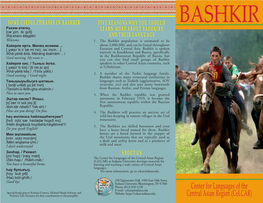 WHAT KIND of LANGUAGE IS BASHKIR? Literary Language in Sufficient