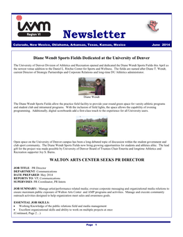 Newsletter Colorado, New Mexico, Oklahoma, Arkansas, Texas, Kansas, Mexico June 2014