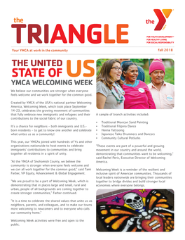 STATE of US YMCA WELCOMING WEEK We Believe Our Communities Are Stronger When Everyone Feels Welcome and We Work Together for the Common Good