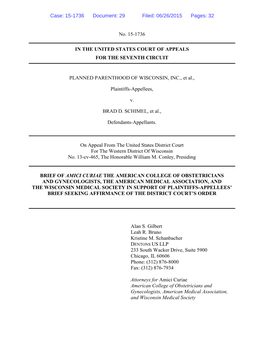 No. 15-1736 in the UNITED STATES COURT of APPEALS for THE