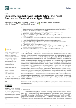 Tauroursodeoxycholic Acid Protects Retinal and Visual Function in a Mouse Model of Type 1 Diabetes