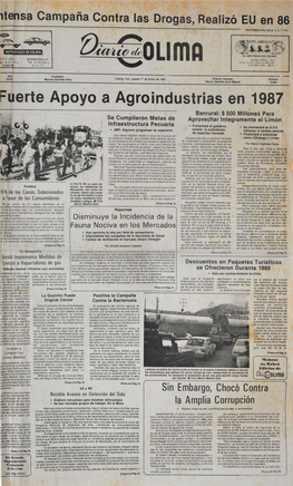 Fuerte Apoyoa Agroindustrias En 1987