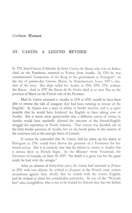 St. Castin: a Legend Revised