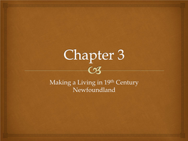 Making a Living in 19Th Century Newfoundland Early Immigrants � � Early Immigrants Depended on Resources from Land and Sea