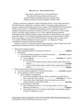 Rhamnaceae Buckthorn Family
