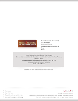 Redalyc.Soil Nematodes Associated with Different Land Uses in the Los