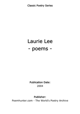 Laurie Lee - Poems