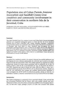 Population Size of Cuban Parrots Amazona Leucocephala And