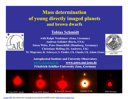 Mass Determination of Young Directly Imaged Planets Mass Determination