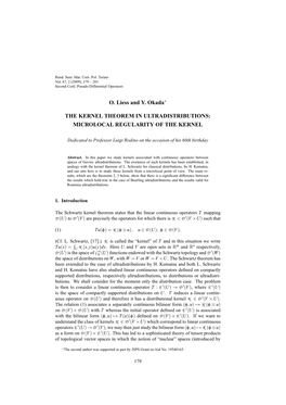 The Kernel Theorem in Ultradistributions 181