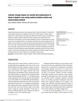 Climate Change Impact on Rainfall and Temperature in Muda Irrigation Area Using Multicorrelation Matrix and Downscaling Method