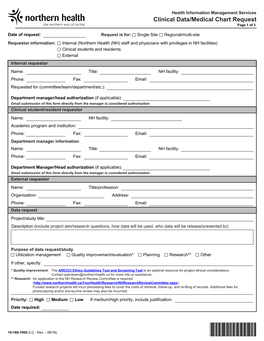 10-160-7005 Clinical Data/Medical Chart Request