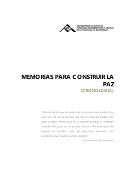 Memorias Para Construir La Paz