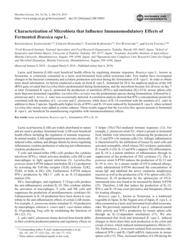 Characterization of Microbiota That Influence Immunomodulatory Effects of Fermented Brassica Rapa L