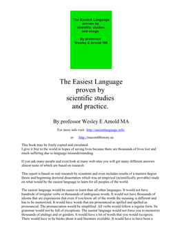 The Easiest Language Proven by Scientific Studies and Practice