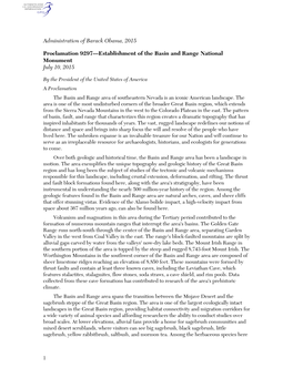 Administration of Barack Obama, 2015 Proclamation 9297