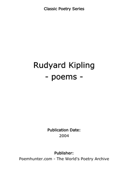 Rudyard Kipling - Poems