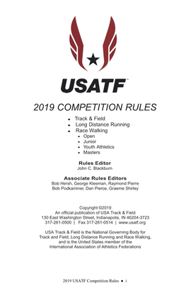 2019 USATF Competition Rules ● I