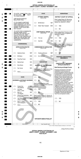 2006 General Election Ballot